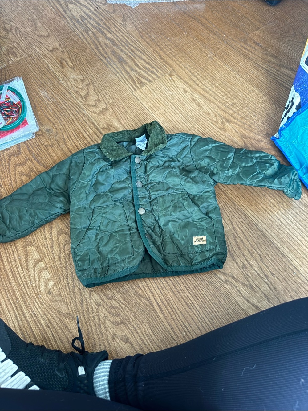 Little Lad quilted barn chore jacket with corduroy collar - 18M